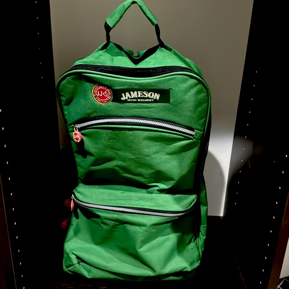 Jameson Irish Whiskey Vintage Product Merch Rolling Backpack Duffle Bag Large